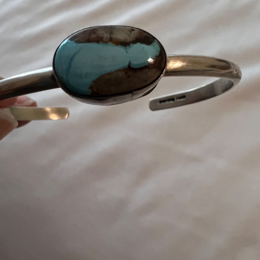 Authentic turquoise cuff stamped